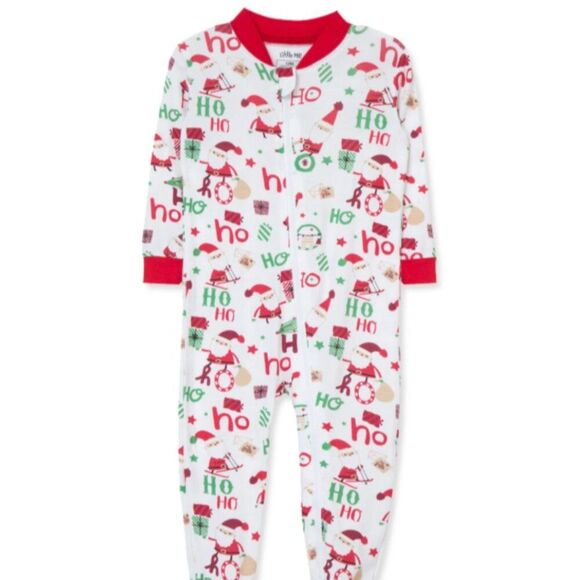 Little Me Holiday Bamboo Santa Footie NWT size  NB NWT - Picture 1 of 9